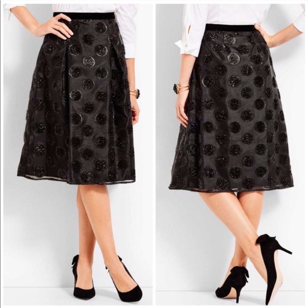 Talbots Black Polka Dot Skirt